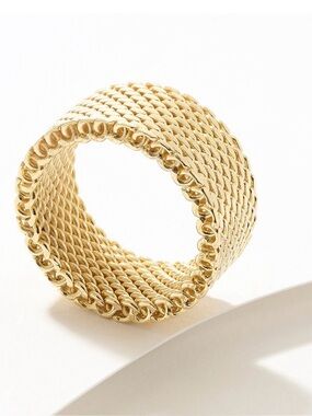 David Markstein Bronze Couture Tessutto Mesh Band Ring Yellow Size 7